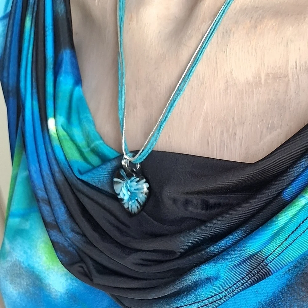 Art Glass Heart Necklace